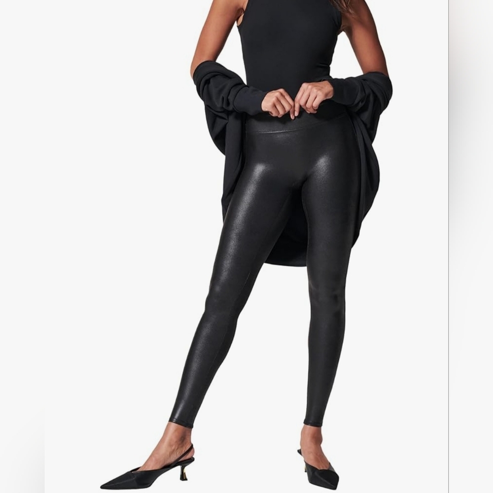 Spanx Faux Leather Black Leggings
